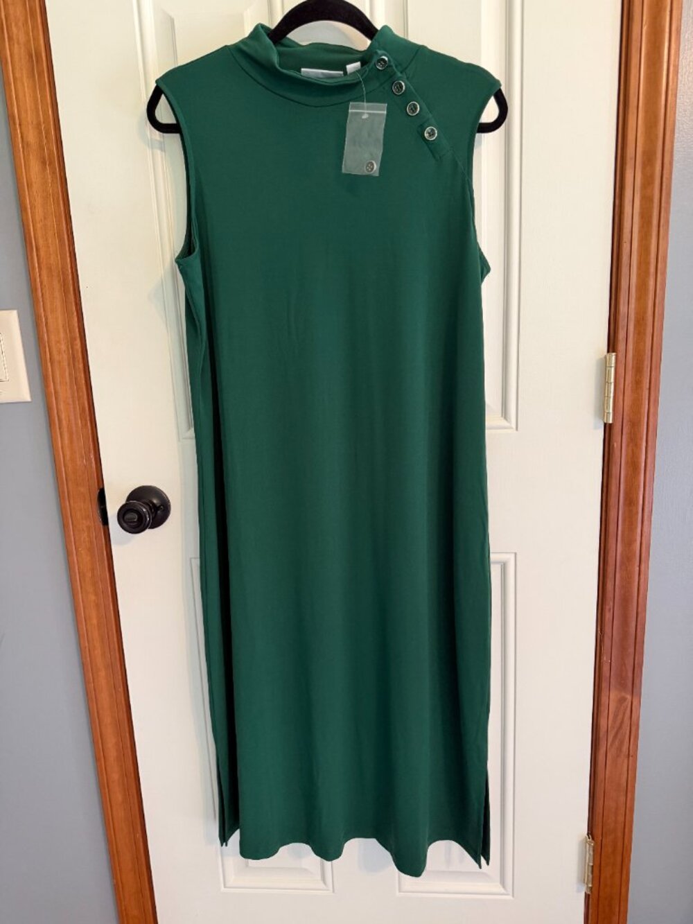 Susan Graver Modern Essentials Liquid Knit Mock Neck Dress NWOT size L